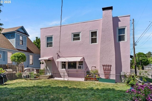 3905 SE 54th Ave, Portland, OR 97206 - rear view of house featuring stucco siding and a chimney