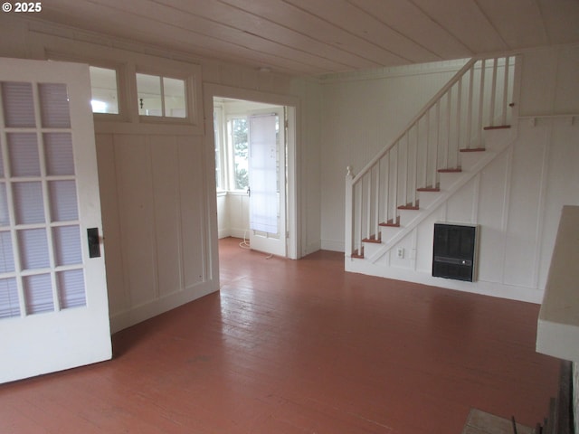 328 6th Ave, Seaside, OR 97138 - foyer with wood finished floors, stairway, and wooden ceiling