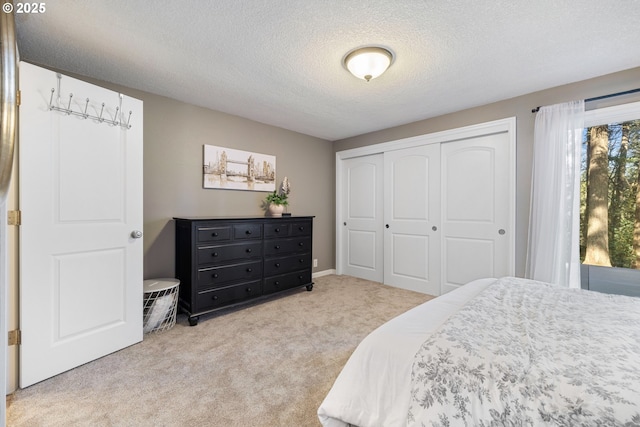 27650 SW Canyon Creek Rd, Wilsonville, OR 97070 - bedroom featuring carpet, a closet, and a textured ceiling