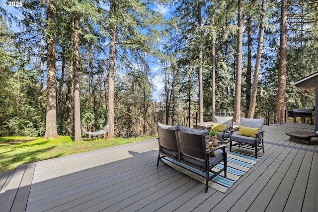 27650 SW Canyon Creek Rd, Wilsonville, OR 97070 - wooden terrace with an outdoor hangout area
