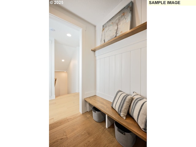 2285 Satter St, West Linn, OR 97068 - mudroom with wood finished floors and recessed lighting