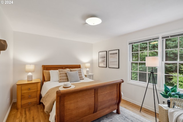 bedroom featuring light hardwood / wood-style flooring