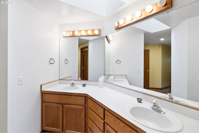 2744 Dayna Ln, Eugene, OR 97408 - full bathroom with a skylight and double vanity
