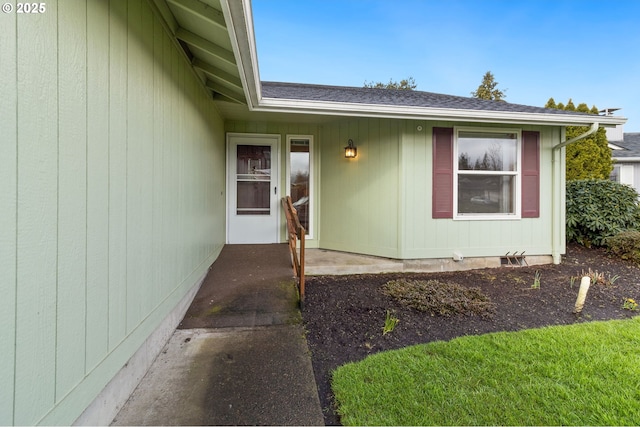 2744 Dayna Ln, Eugene, OR 97408 - view of exterior entry with a shingled roof