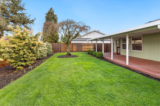 2744 Dayna Ln, Eugene, OR 97408 - view of yard featuring a wooden deck