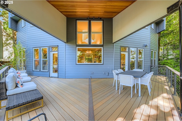 4300 SW Hewett Blvd, Portland, OR 97221 - wooden terrace featuring outdoor dining area