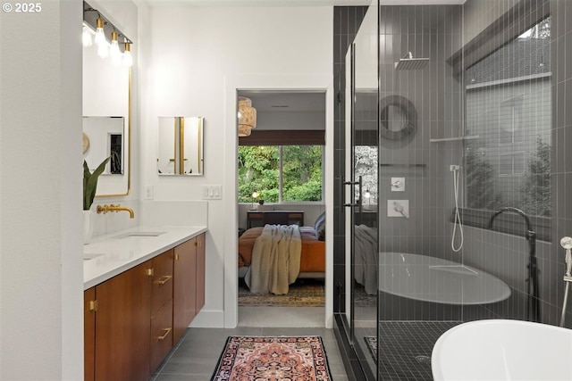 720 S 19th Pl, Ridgefield, WA 98642 - full bath with a shower stall, vanity, ensuite bathroom, and tile patterned floors