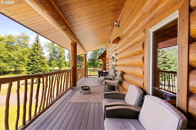 93011 Labeck Rd, Astoria, OR 97103 - wooden terrace featuring view of scattered trees