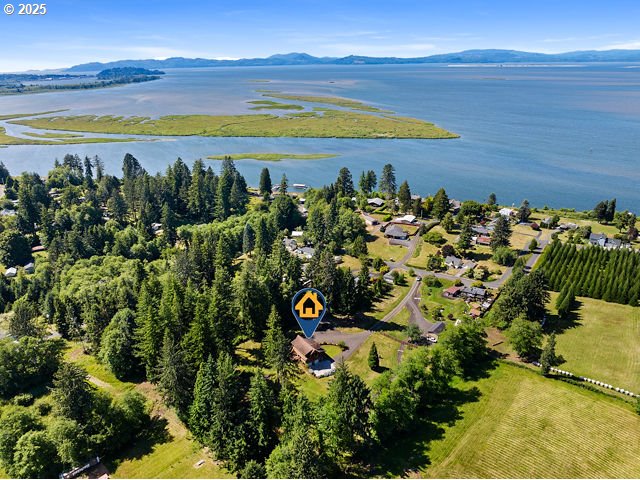 93011 Labeck Rd, Astoria, OR 97103 - drone / aerial view of a water and mountain view