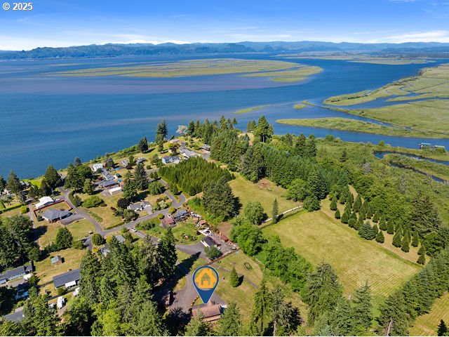 93011 Labeck Rd, Astoria, OR 97103 - drone / aerial view of a water and mountain view