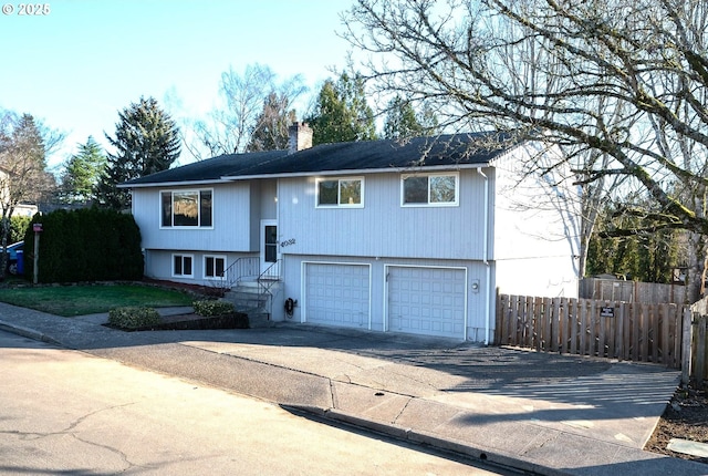 raised ranch with a garage