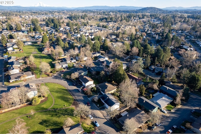 aerial view featuring a mountain view