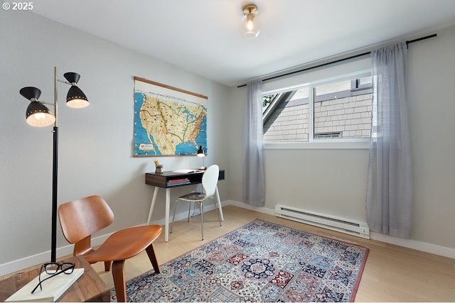 4038 NE Multnomah St, Portland, OR 97232 - office space with a baseboard radiator and wood finished floors