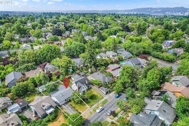 4038 NE Multnomah St, Portland, OR 97232 - aerial perspective of suburban area featuring property parcel outlined