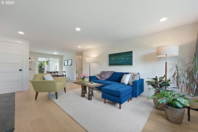 4038 NE Multnomah St, Portland, OR 97232 - living area featuring light wood-style flooring and recessed lighting