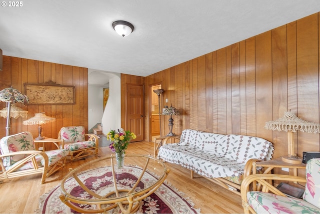 950 N Shasta Way, Clatskanie, OR 97016 - living area featuring wooden walls and wood finished floors