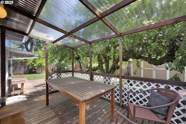 1335 Centennial Blvd, Springfield, OR 97477 - wooden deck with a fenced backyard and outdoor dining area