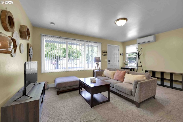 1335 Centennial Blvd, Springfield, OR 97477 - living room featuring an AC wall unit, carpet floors, and baseboards