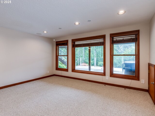 13200 NW Old Germantown Rd, Portland, OR 97035 - spare room featuring carpet floors, plenty of natural light, baseboards, recessed lighting, and a textured ceiling