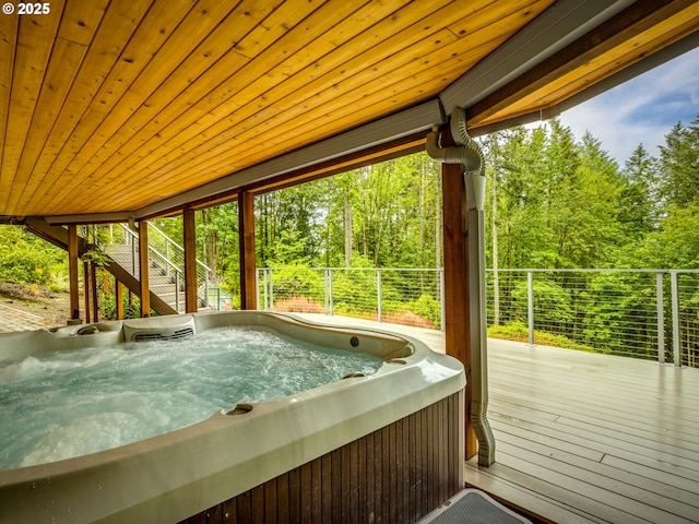 13200 NW Old Germantown Rd, Portland, OR 97035 - deck featuring a hot tub and stairway