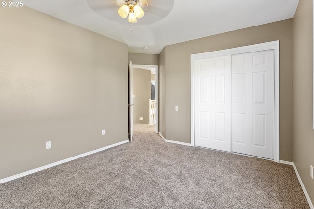3317 SW Eastwood Ave, Gresham, OR 97080 - unfurnished bedroom featuring carpet floors, a closet, baseboards, and ceiling fan
