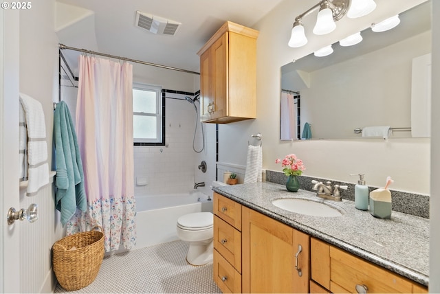 5655 SW Lombard Ave, Beaverton, OR 97005 - bathroom featuring vanity, shower / bathtub combination with curtain, and tile patterned floors