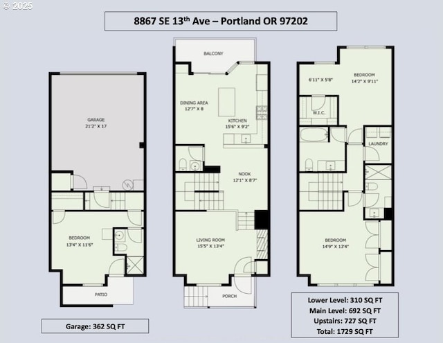 8867 SE 13th Ave, Portland, OR 97202 - view of floor plan / room layout
