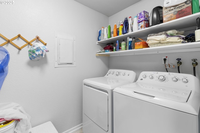 10137 SW Trapper Ter, Beaverton, OR 97008 - washroom featuring washer and dryer and electric panel