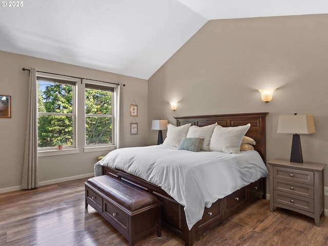 5703 SE 10th St, Gresham, OR 97080 - bedroom with vaulted ceiling and dark wood-type flooring