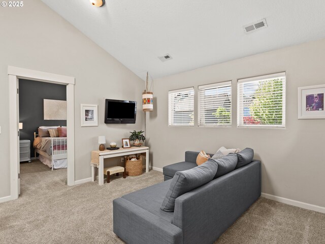 5703 SE 10th St, Gresham, OR 97080 - carpeted living room with healthy amount of natural light and vaulted ceiling