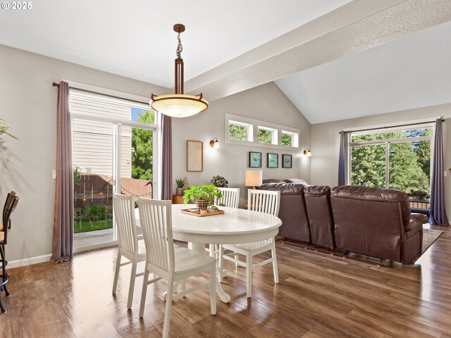 5703 SE 10th St, Gresham, OR 97080 - dining room featuring lofted ceiling and wood finished floors