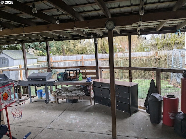 view of patio / terrace featuring fence and area for grilling