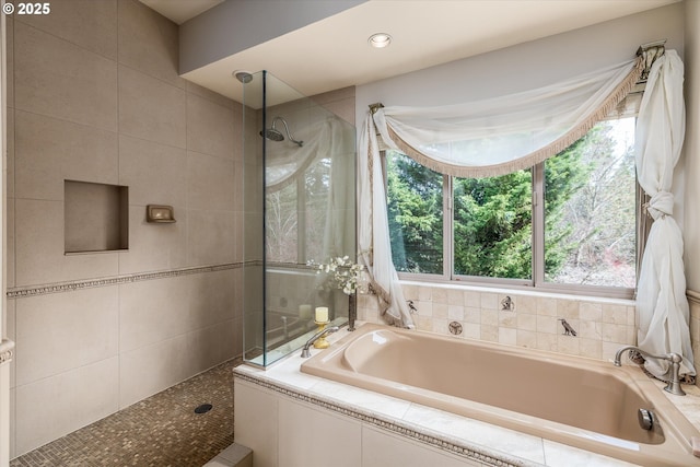 325 Rio Vista Dr, White Salmon, WA 98672 - bathroom with a walk in shower and a garden tub