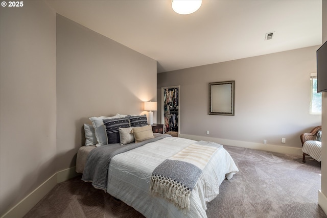 325 Rio Vista Dr, White Salmon, WA 98672 - bedroom featuring a closet, a spacious closet, visible vents, carpet floors, and baseboards