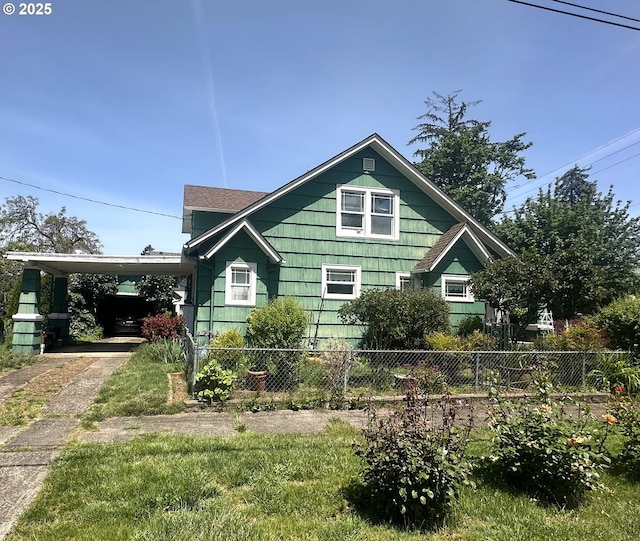 45 S 12th St, Cottage Grove, OR 97424 - view of front of house with concrete driveway and an attached carport