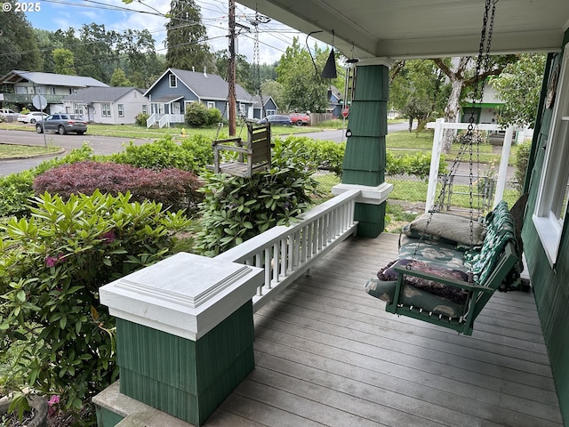 45 S 12th St, Cottage Grove, OR 97424 - wooden porch with a residential view