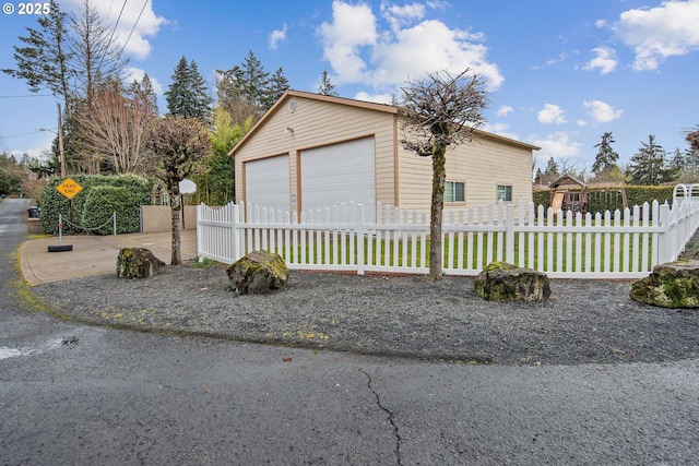 exterior space featuring a garage