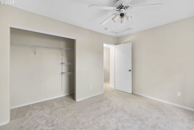 17848 SW Eldred Ln, Sherwood, OR 97140 - unfurnished bedroom with carpet, a closet, baseboards, and ceiling fan