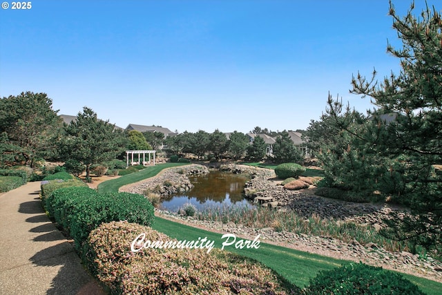 view of home's community featuring a water view