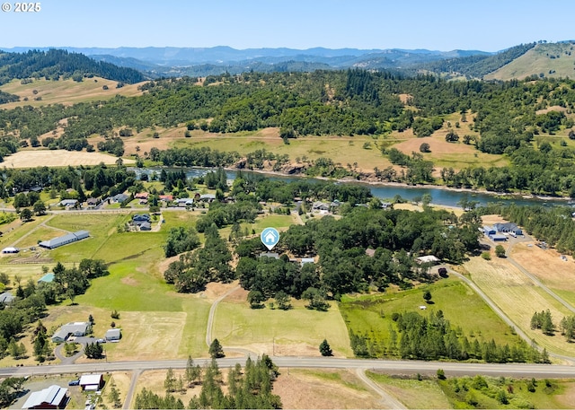 7654 N Bank Rd, Roseburg, OR 97470 - drone / aerial view of a water and mountain view