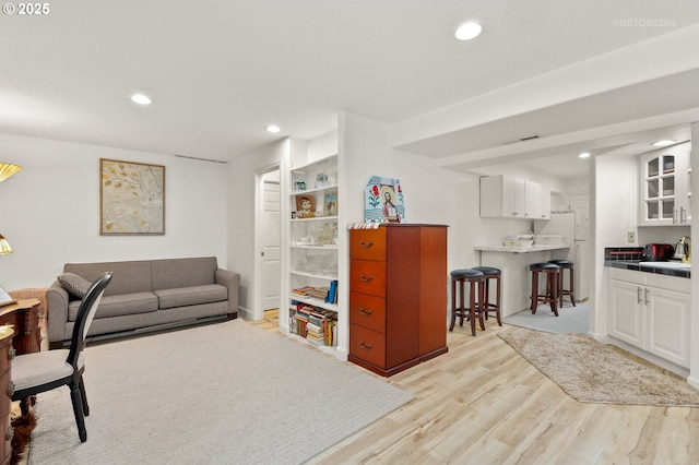 2136 N Thorne St, Newberg, OR 97132 - living area with light wood-style floors and recessed lighting