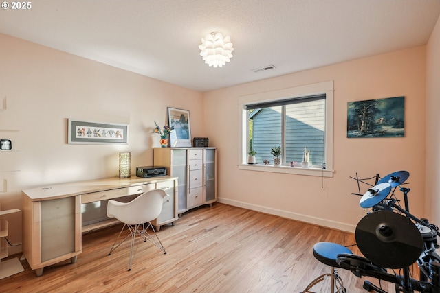 office space featuring light hardwood / wood-style flooring