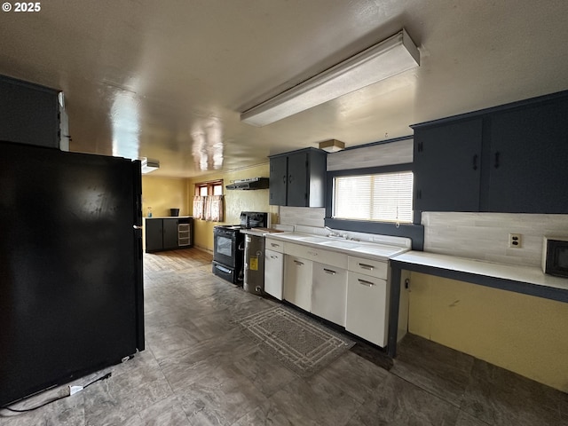103 B Ave, Seneca, OR 97873 - kitchen featuring black appliances, plenty of natural light, ventilation hood, and light countertops