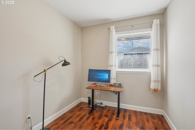 interior space featuring dark wood-type flooring