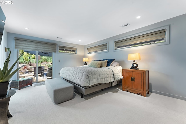 240 Greenridge Dr, Lake Oswego, OR 97035 - carpeted bedroom featuring access to outside and recessed lighting