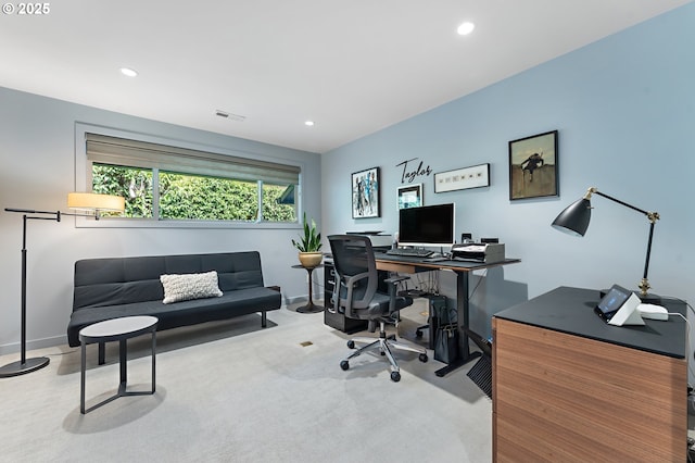240 Greenridge Dr, Lake Oswego, OR 97035 - carpeted home office with recessed lighting and baseboards