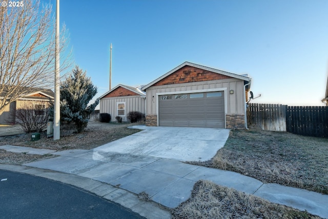 ranch-style home featuring a garage