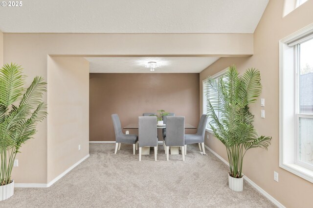 1273 SE Williams Ave, Gresham, OR 97080 - dining space with a textured ceiling, baseboards, and carpet