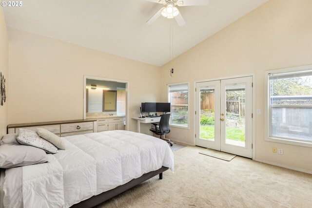 1273 SE Williams Ave, Gresham, OR 97080 - bedroom with french doors, multiple windows, access to outside, and light carpet
