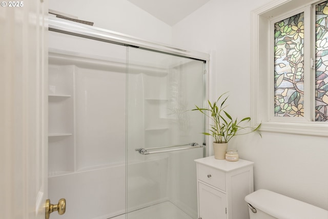 1273 SE Williams Ave, Gresham, OR 97080 - bathroom featuring toilet, plenty of natural light, and a stall shower